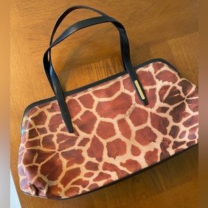 Roberto Cavalli giraffe print purse
